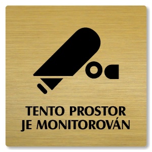 Tento prostor je monitorován, 118x118mm, zlatá, Nevada
